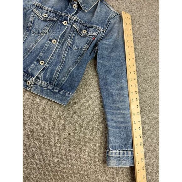 Y2K Replay Denim Jacket Women XS Blue WV704 Trucker Button Front Cotton Pockets - Picture 10 of 10